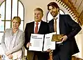Preisträger 2016: Claus von Wagner neben Dieter Reiter u. Renate Hildebrandt