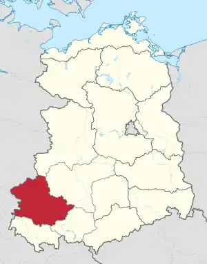 Lage des Bezirks Erfurt in  der DDR