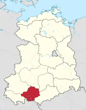 Lage des Bezirks Gera in  der DDR