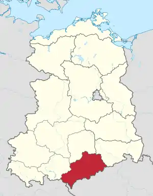 Lage des Bezirks Karl-Marx-Stadt in  der DDR