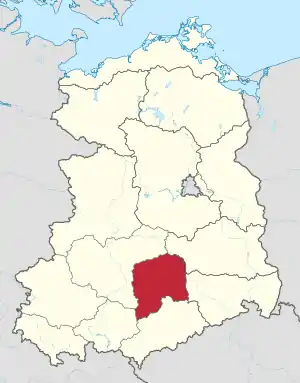 Lage des Bezirks Leipzig in  der DDR