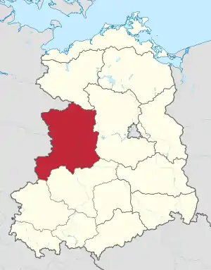 Lage des Bezirks Magdeburg in  der DDR