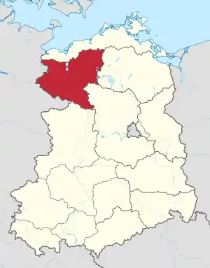 Lage des Bezirks Schwerin in  der DDR