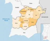 Karte des Distrikts Distrikt Beja