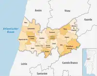 Karte des Distrikts Distrikt Coimbra