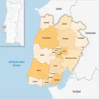 Karte des Distrikts Distrikt Lissabon