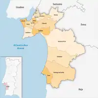 Karte des Distrikts Distrikt Setúbal