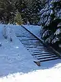 Bahnsteigzugang zum früheren Haltepunkt Toblacher See (Kilometer 61,903)