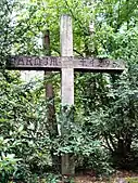 Holzkreuz an dem Ort, an dem der Herzog Barnim II. 1295 getötet worden sein soll.