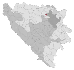 Lage der Gemeinde Doboj Istok in Bosnien und Herzegowina (anklickbare Karte)