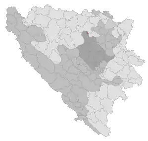 Lage der Gemeinde Doboj Jug in Bosnien und Herzegowina (anklickbare Karte)