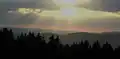 Blick auf den Thüringer Wald, den Dolmar bei Meiningen und die Vordere Rhön