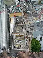 Baustelle Stadthaus am Markt über dem Archäologischen Garten(Juni 2014)
