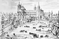 Dom und Bischofspfalz (links) um 1650