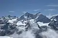 Blick oberhalb der Weisshornhütte auf die Mischabel.