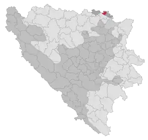 Lage der Gemeinde Domaljevac-Šamac in Bosnien und Herzegowina (anklickbare Karte)