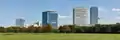Donau City mit dem DC Tower 1 von Nordwesten