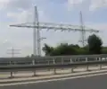 Portalmast für 110 kV an der B 19 bei Würzburg