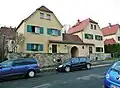 Gartenstadt Hellerau: zwei Einfamilienhäuser mit Torbau (Einzeldenkmal zu ID-Nr. 09210046)