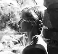 Dorde Wright Woodruff 1957. In Hovenweep, eine Anasazi Ruine in Südost Utah.