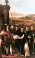 1795–96: Kaiser Karl VI. überreicht Abt Robert Leeb die Schenkungsurkunde St. Gotthard.