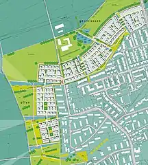 Dortmund, Wickede-West: Wohnen am Ortsrand. Städtebaulicher Entwurfsplan, 2002. Planung: Wolters Partner