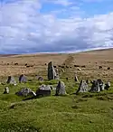 Steinkreis und Steinreihe am Down Tor