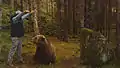 Braunbär bei den Dreharbeiten in Die Bergwacht