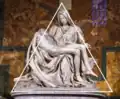 Dreieckskomposition. Michelangelo (1475–1564): Pietà, um 1499.