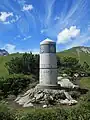 Grenzstein 147 am Haldenwanger Eck, südlichster Punkt Deutschlands, Dreiländereck Bayern/Vorarlberg/Tirol, 1986 errichtet