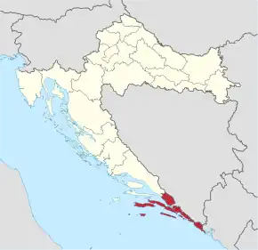 Lage der Gespanschaft hervorgehoben