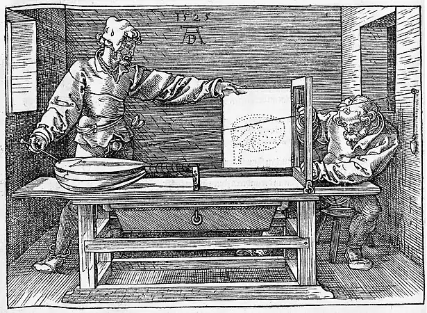 Abbildung aus Dürers Underweysung … (1525)