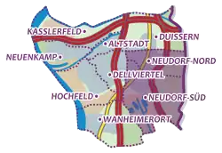 Karte von Neudorf-Nord, -Süd