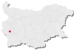 Karte von Bulgarien, Position von Dupniza hervorgehoben