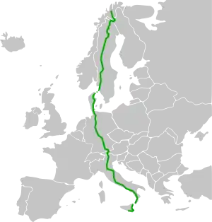 Verlaufskarte der E45
