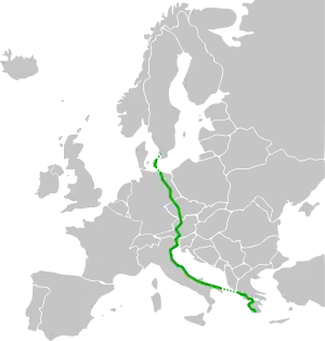 Verlaufskarte der E55