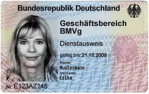 Dienstausweis für zivile Angehörige der Bundeswehr