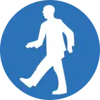EEC Safety Sign 1992 - Pedestrians must use this route