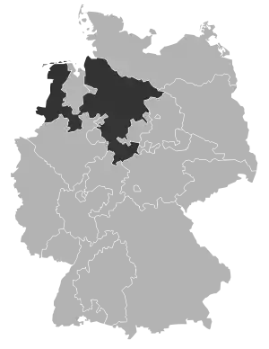 Karte der Evangelisch-lutherischen Landeskirche Hannovers