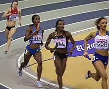 Cornelia Halbheer (ganz links)Rang vier in 23,51 s
