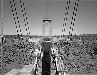 Aufbau der Brücke im Jahr 1999, Blick nach Norden