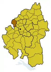 Lage des Kirchenbezirks Mühlacker innerhalb der Evang. Landeskirche in Württemberg