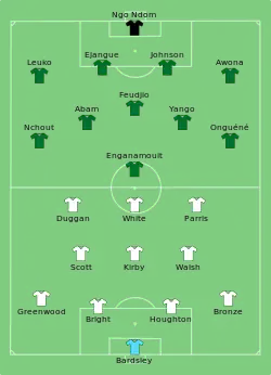 Aufstellung England gegen Kamerun