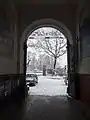 Blick aus dem Portal von Haus Maille 4