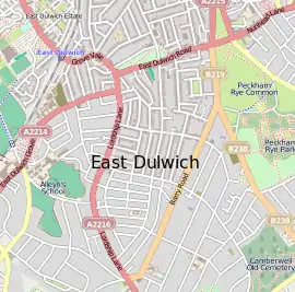 Karte von East Dulwich