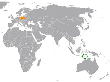 Lage von Osttimor und Polen