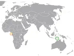 Lage von Osttimor und São Tomé und Príncipe
