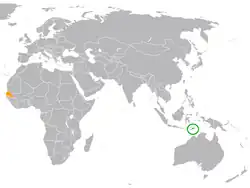 Lage von Osttimor und Senegal