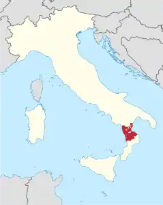 Karte der Kirchenprovinz Cosenza-Bisignano