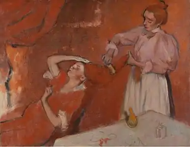 Edgar Degas:  Beim Haarkämmen (ca. 1896)